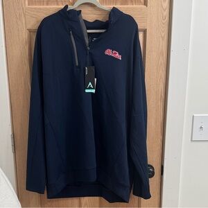 Ole Miss Navy Quarter-Zip Sweater size 4XLT
